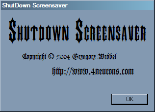 Click to view Shutdown Screensaver 1.0 screenshot